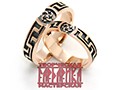 Обручальные кольца с обережным символом "Свадебник" и свастичным меандром. Чернёное золото